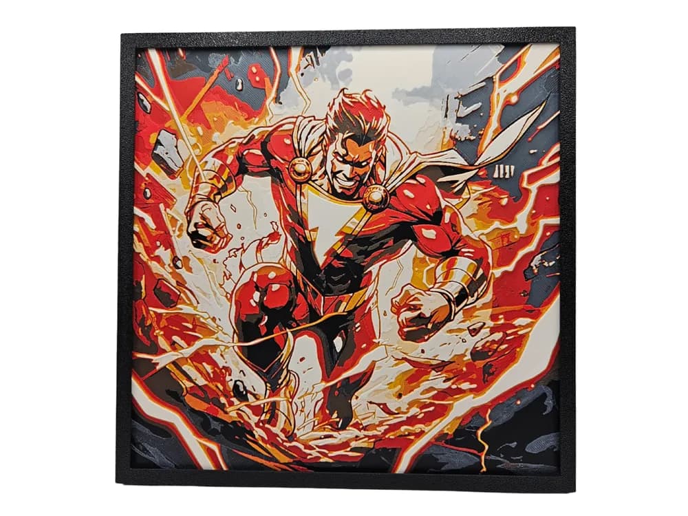 HueForge model: Shazam (DC Comics) by BusyKikiBee