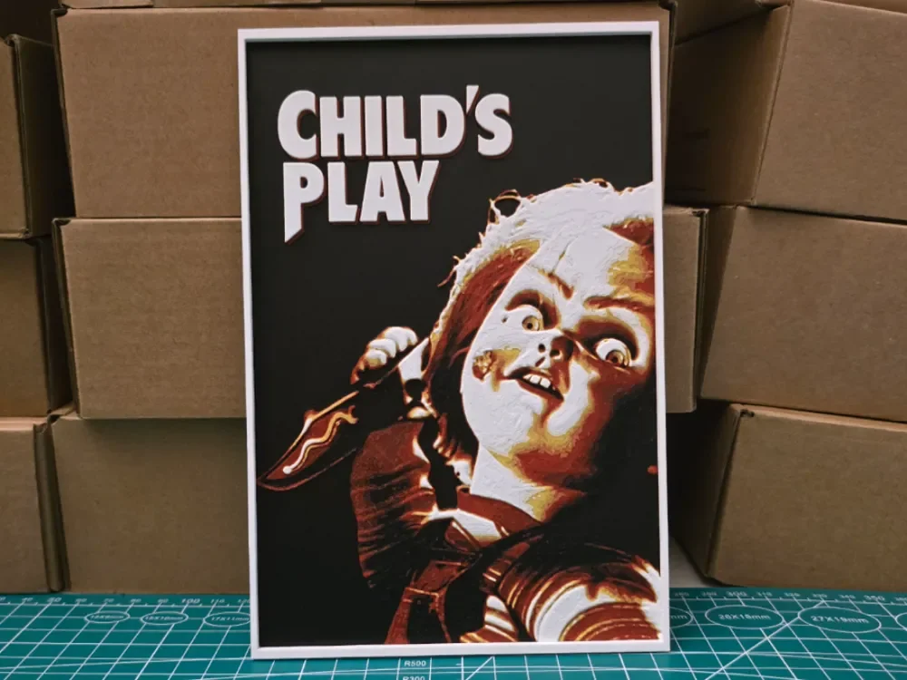 Child's Play Movie Poster - Hueforge Art by Lumpy3D HueForge model: Child's Play Movie Poster - Hueforge Art by Lumpy3D