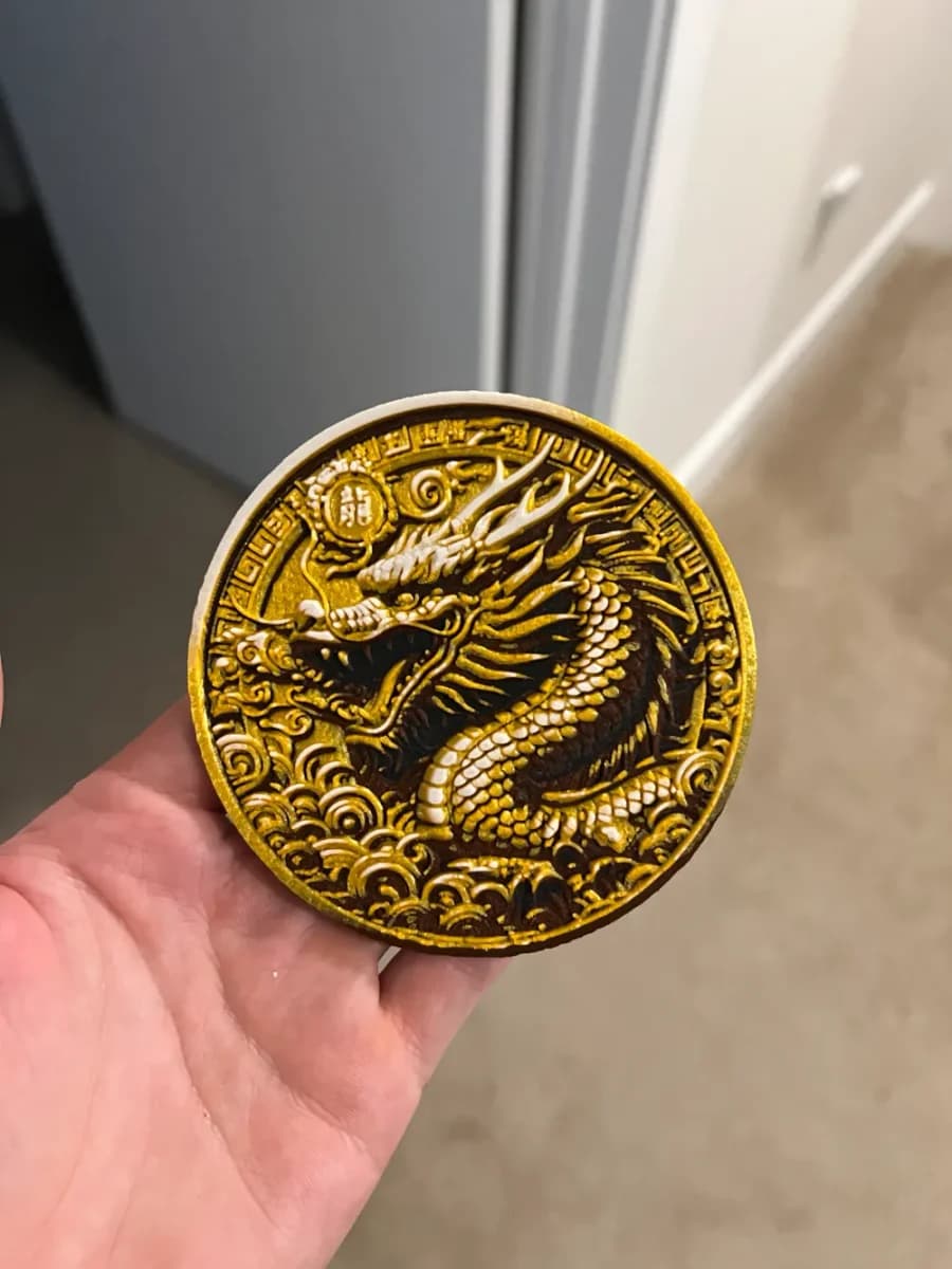Year of the Dragon Coin Medal NO AMS Needed by RP47 Designs HueForge model: Year of the Dragon Coin Medal NO AMS Needed by RP47 Designs