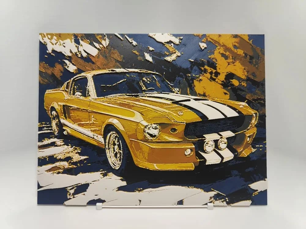 Ford Mustang - Hueforge by BeaN HueForge model: Ford Mustang - Hueforge by BeaN