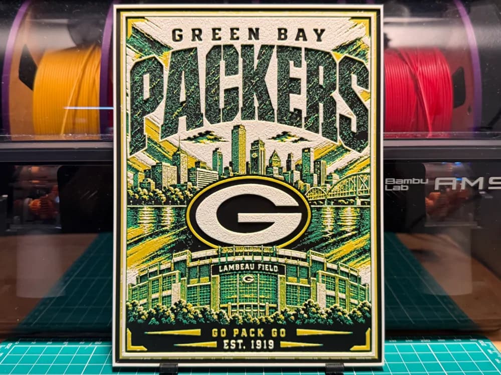 Packers Poster by liv_3d HueForge model: Packers Poster by liv_3d