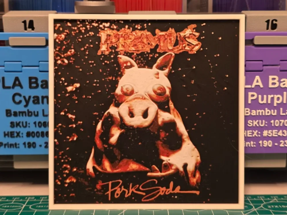 Primus "Pork Soda" Album - Hueforge Art by Lumpy3D HueForge model: Primus "Pork Soda" Album - Hueforge Art by Lumpy3D