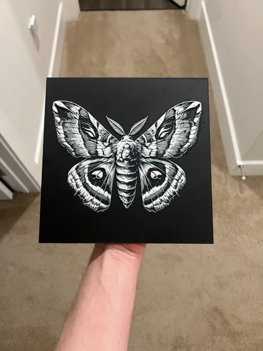 Grayscale Moth Hueforge by RP47 Designs HueForge model: Grayscale Moth Hueforge by RP47 Designs