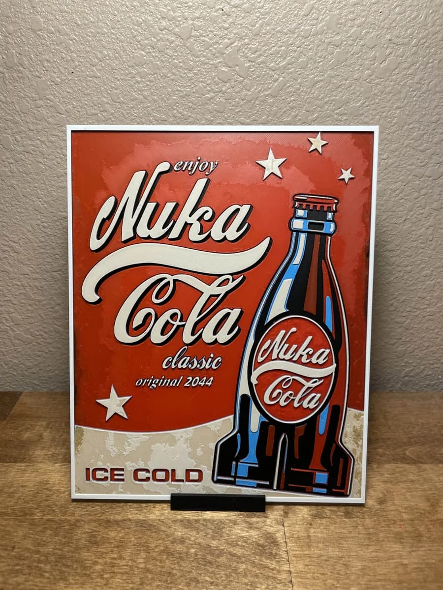 Nuka Cola Poster by Cloudy Nostalgia HueForge model: Nuka Cola Poster by Cloudy Nostalgia