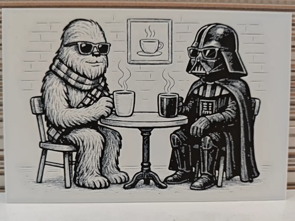 Hueforge Chewbacca and Dark Vader by Litolunar HueForge model: Hueforge Chewbacca and Dark Vader by Litolunar