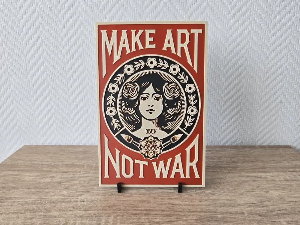 Make art Obey street art Hueforge by Kactus Fpv HueForge model: Make art Obey street art Hueforge by Kactus Fpv