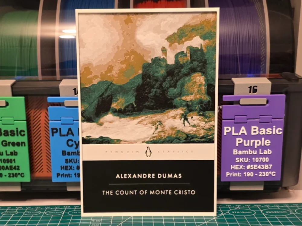 The Count of Monte Cristo Book Poster - Hueforge by Lumpy3D HueForge model: The Count of Monte Cristo Book Poster - Hueforge by Lumpy3D