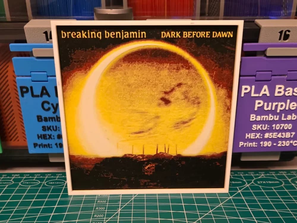 HueForge model: Breaking Benjamin "Dark Before Dawn" Album Art by Lumpy3D