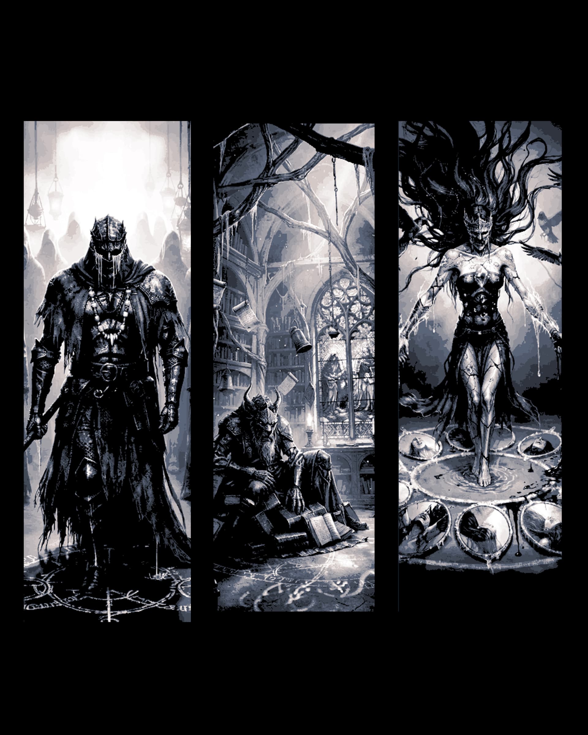 fantasy bookmark depictions of different protectors - knowledge, innocence and death by BooneCo3d HueForge model: fantasy bookmark depictions of different protectors - knowledge, innocence and death by BooneCo3d