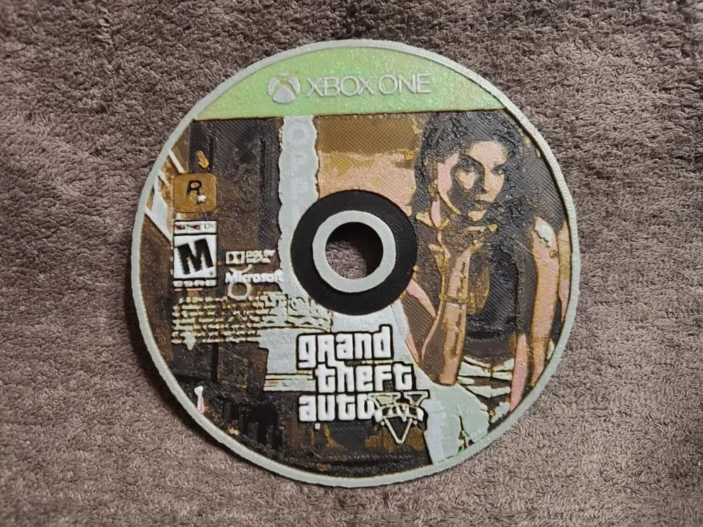 GTA V Xbox Disc - HueForge by keko HueForge model: GTA V Xbox Disc - HueForge by keko
