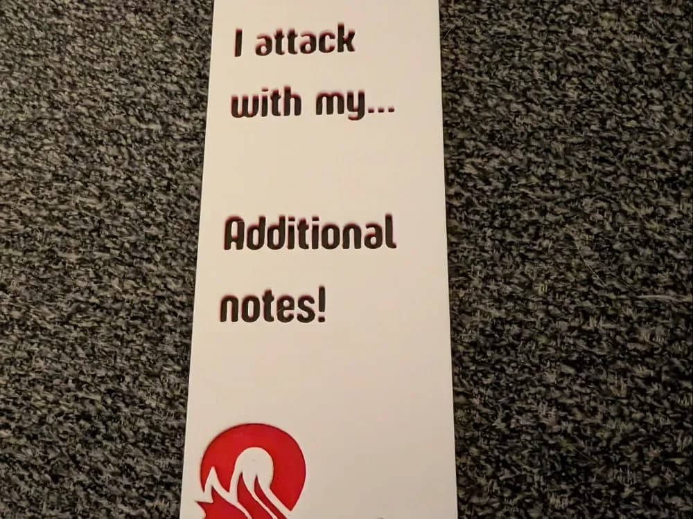 D&D Saying Bookmark 'I Attack with my Addl notes'