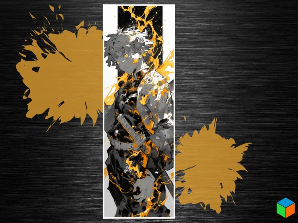 HueForge model: Zenitsu Thunder Breathing Bookmark Demon Slayer by 3D Prints By Vic