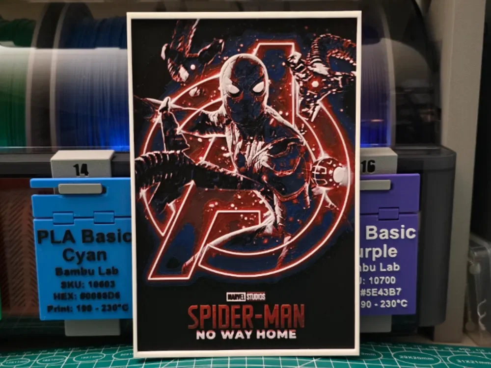 HueForge model: Spider-Man: No Way Home Movie Poster - Hueforge by Lumpy3D