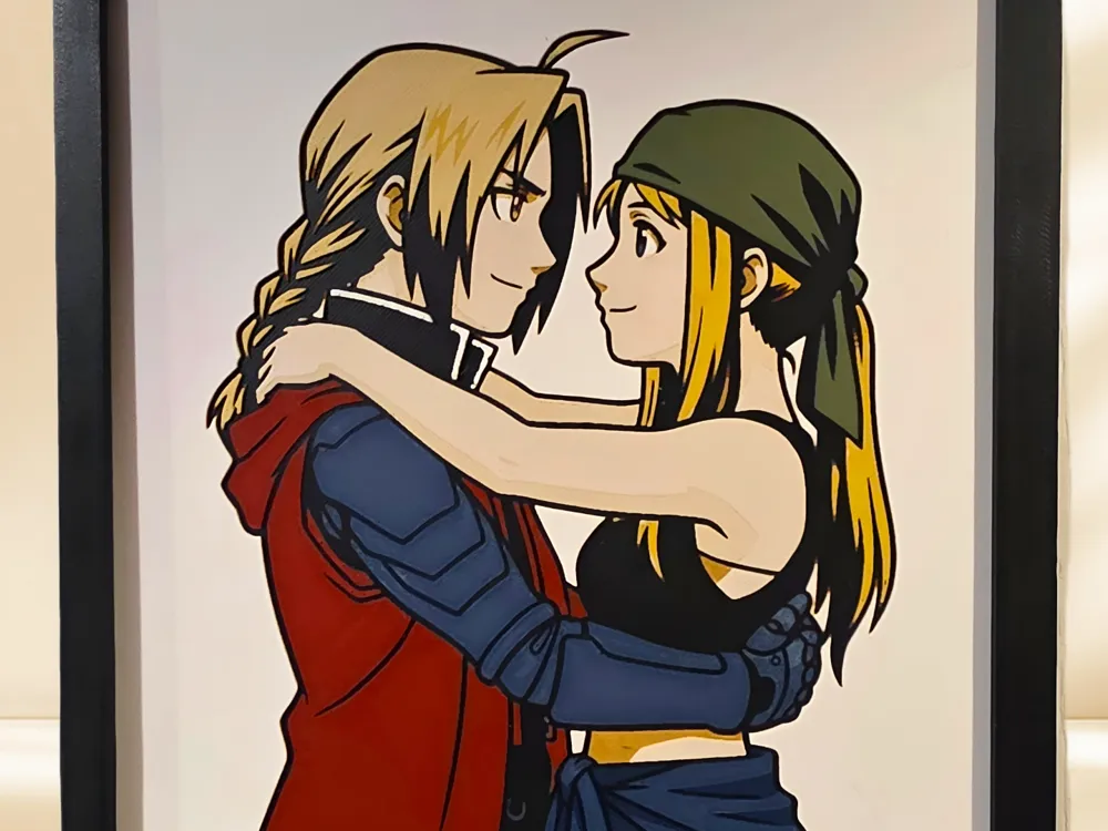 Winry and Edward (EdWin) - Full Metal Alchemist by Side Quest Hues HueForge model: Winry and Edward (EdWin) - Full Metal Alchemist by Side Quest Hues