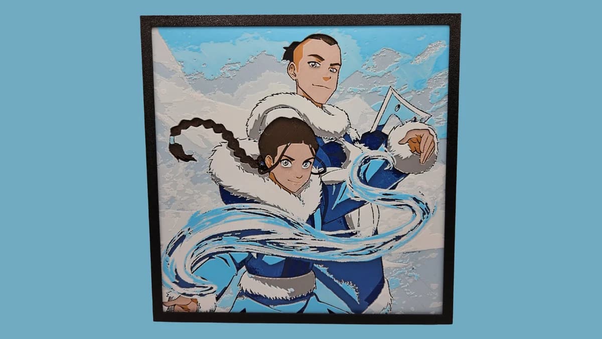 HueForge model: Avatar: The Last Airbender - Katara and Sokka by BusyKikiBee