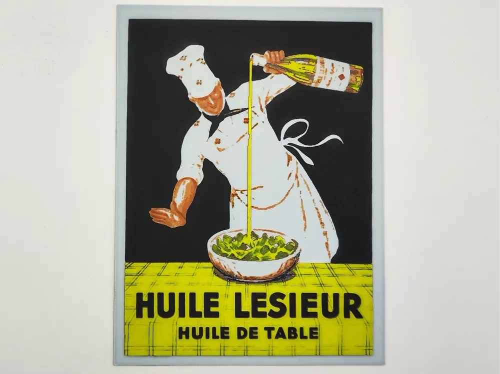 French vintage advertising poster - Lesieur Oil by Altf4-Formation HueForge model: French vintage advertising poster - Lesieur Oil by Altf4-Formation