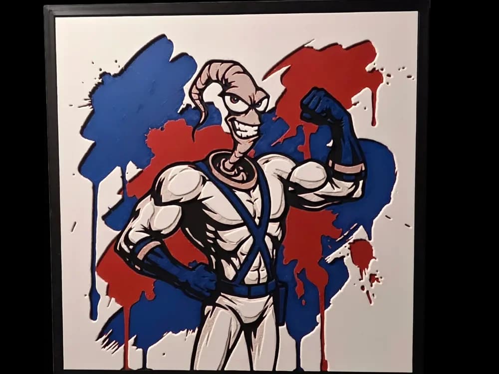Earthworm Jim - Retro Gaming HueForge - 200x200 by Side Quest Hues HueForge model: Earthworm Jim - Retro Gaming HueForge - 200x200 by Side Quest Hues