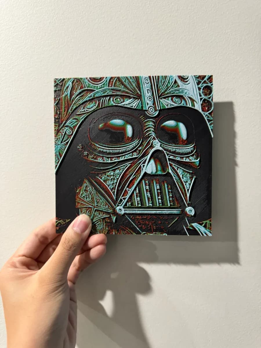 Darth Vader Chicano Style - HueForge Print by cyanidesugar HueForge model: Darth Vader Chicano Style - HueForge Print by cyanidesugar