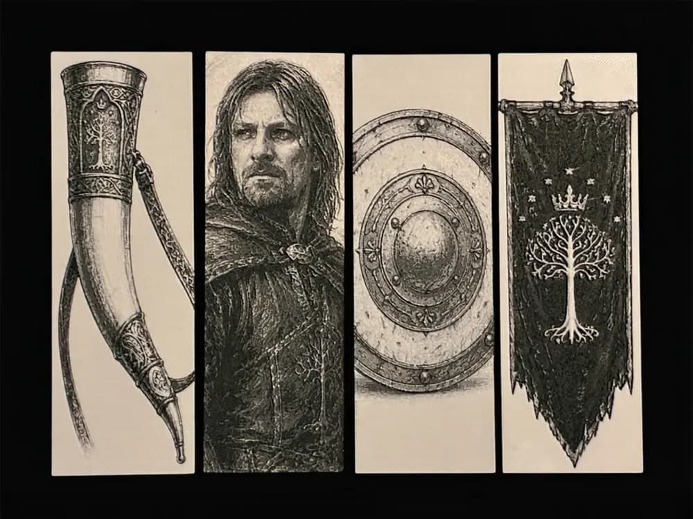 Boromir & Gondor Bookmark Collection by The SkyLab 3D HueForge model: Boromir & Gondor Bookmark Collection by The SkyLab 3D