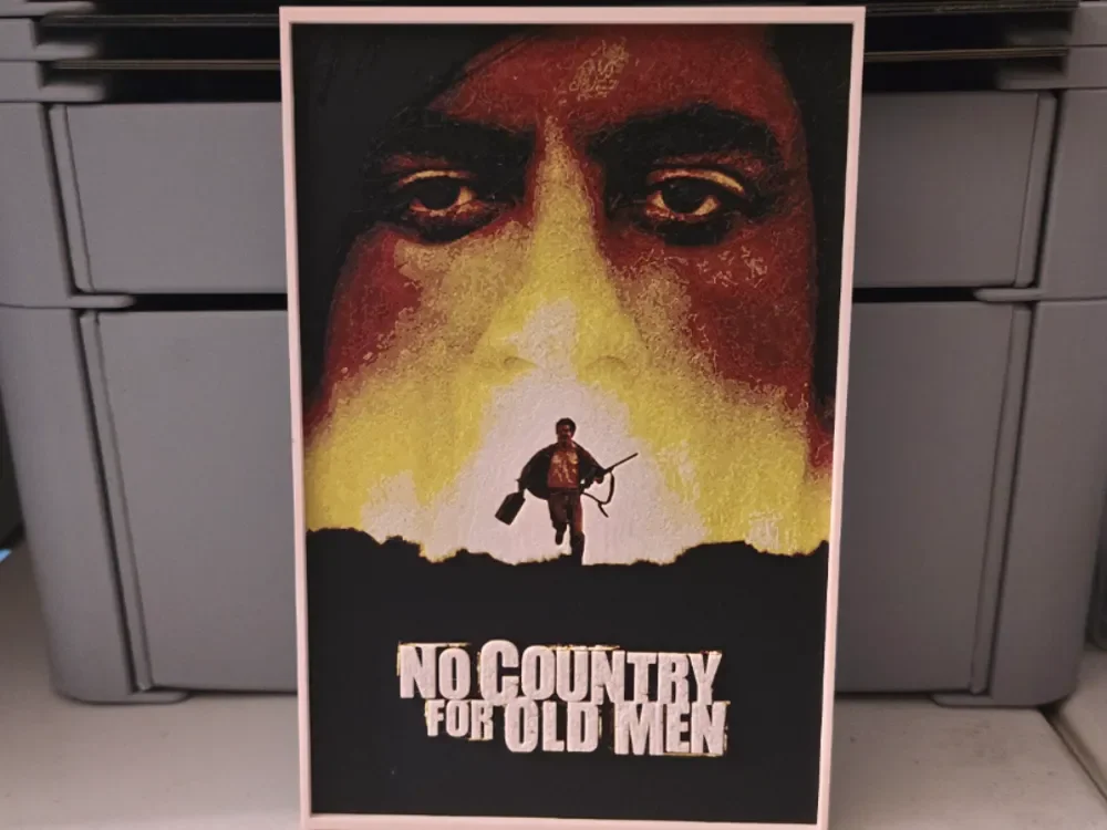 HueForge model: No Country For Old Men Movie Poster - Hueforge Art by Lumpy3D