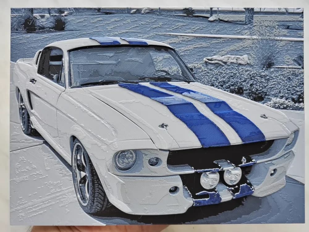 HueForge model: Ford Mustang Fastback Custom - 1967 - Hueforge by BeaN
