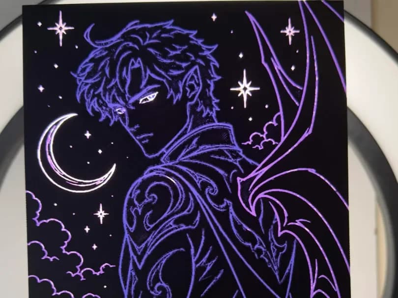ACOTAR - Rhys Backlit Lineart by Pretty Okay Prints HueForge model: ACOTAR - Rhys Backlit Lineart by Pretty Okay Prints