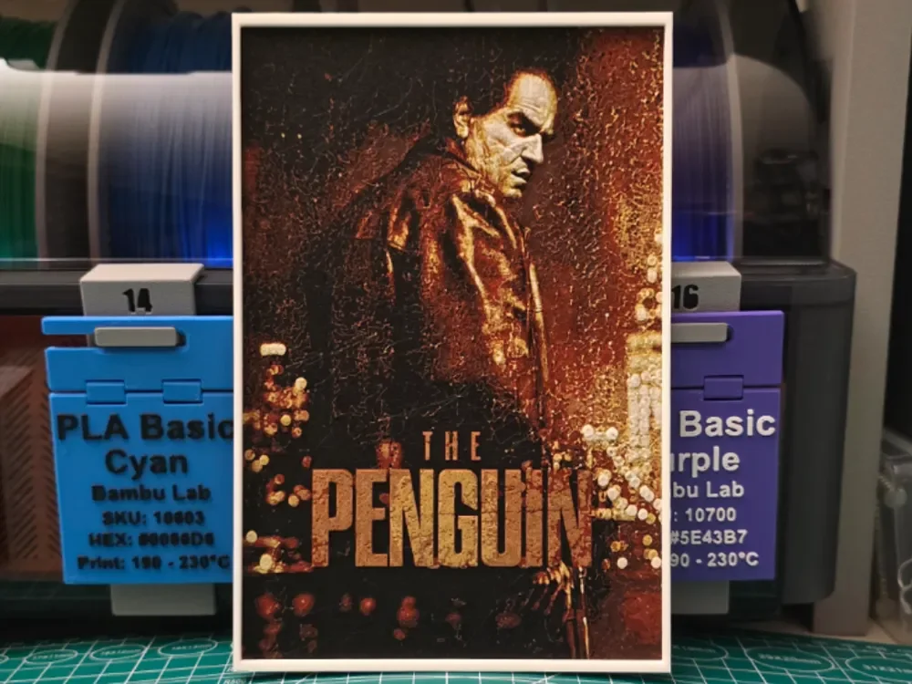 The Penguin Poster - Hueforge Art by Lumpy3D HueForge model: The Penguin Poster - Hueforge Art by Lumpy3D
