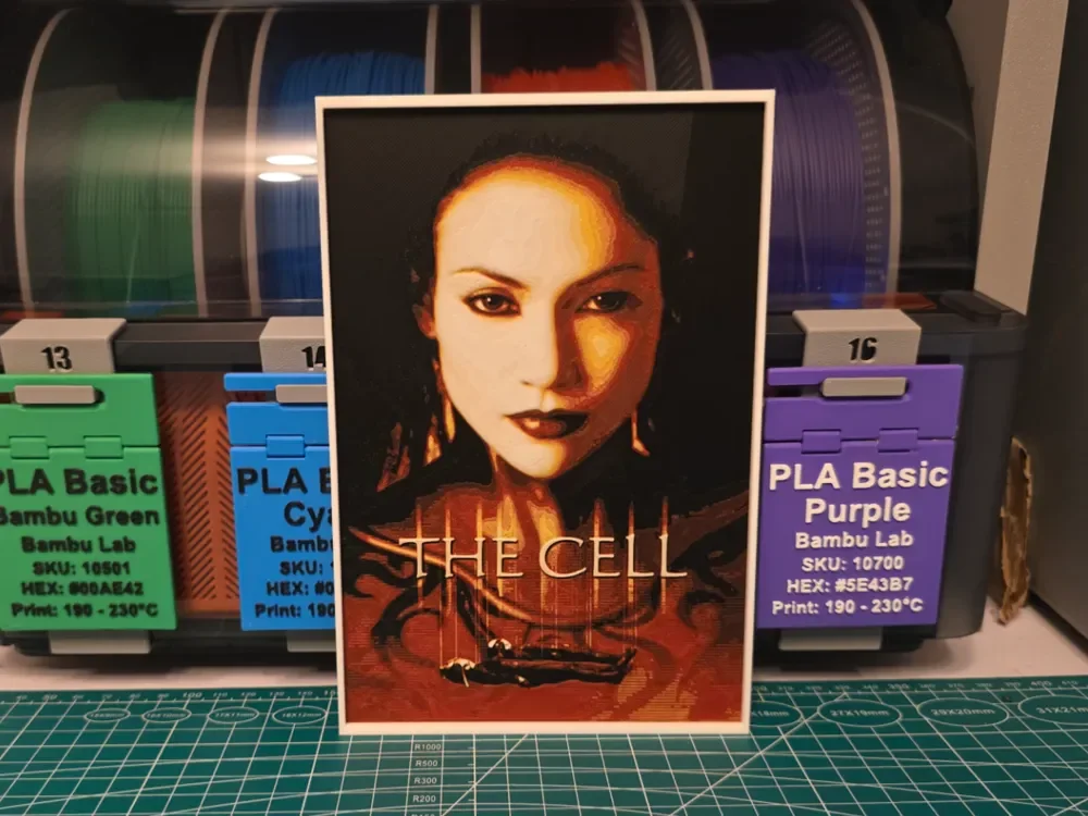 The Cell Movie Poster - Hueforge Art by Lumpy3D HueForge model: The Cell Movie Poster - Hueforge Art by Lumpy3D