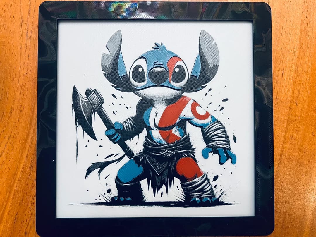 HueForge model: Stitch Dressed as Kratos(God of War) by JustBe 3D Printing