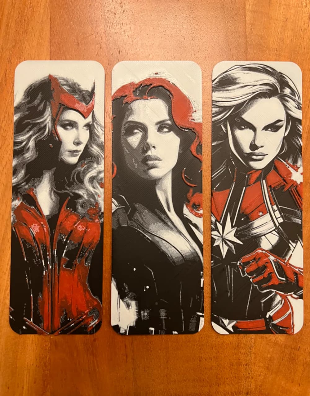 Women of Marvel Bookmarks by JustBe 3D Printing HueForge model: Women of Marvel Bookmarks by JustBe 3D Printing