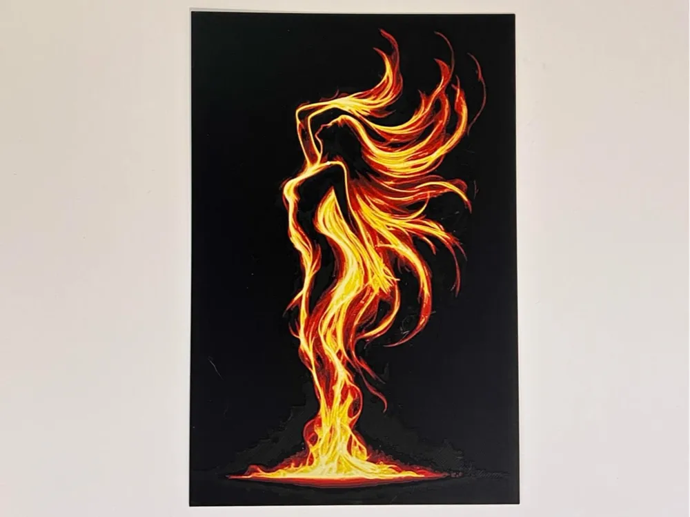 Fire Dancer by 3djd HueForge model: Fire Dancer by 3djd