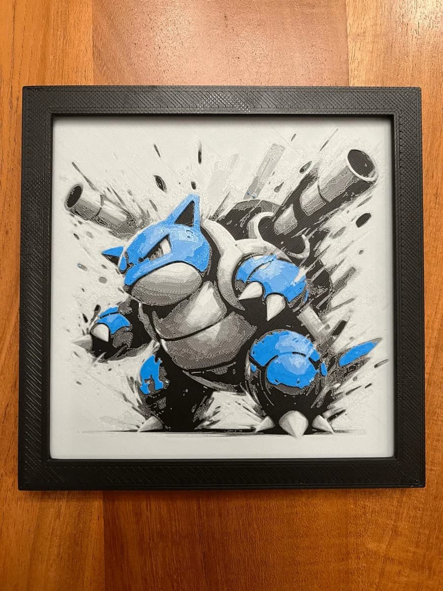 Blastoise by JustBe 3D Printing HueForge model: Blastoise by JustBe 3D Printing