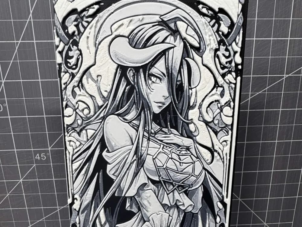 4x8 hueforge of Albedo from Overlord by SBC Creations HueForge model: 4x8 hueforge of Albedo from Overlord by SBC Creations