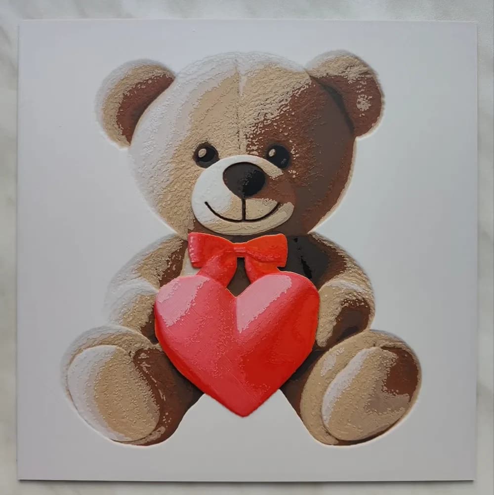 Teddy bear with heart - Hueforge by BeaN HueForge model: Teddy bear with heart - Hueforge by BeaN