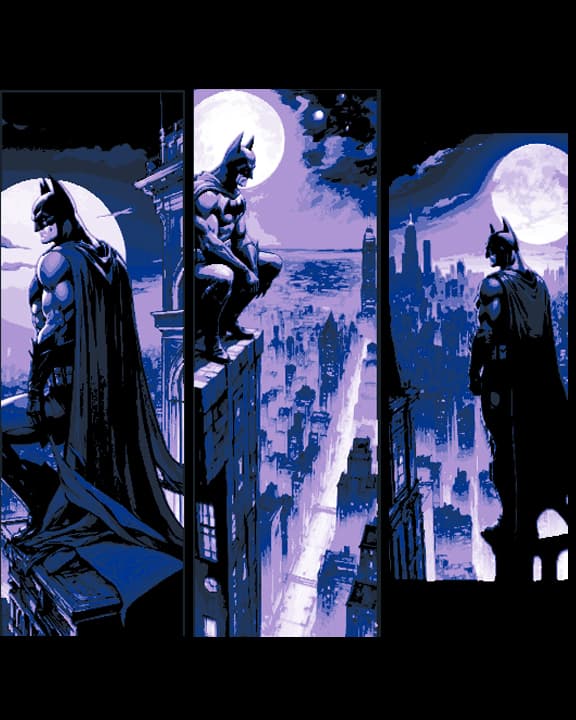 Fan Art of DC Comic Character Batman overlooking Gotham - Set of 3 Bookmarks Fan Art of DC Comic Character Batman overlooking Gotham - Set of 3 Bookmarks