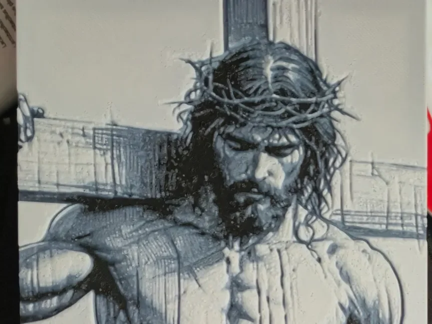 Jesus carrying the Cross by Buntsta HueForge model: Jesus carrying the Cross by Buntsta