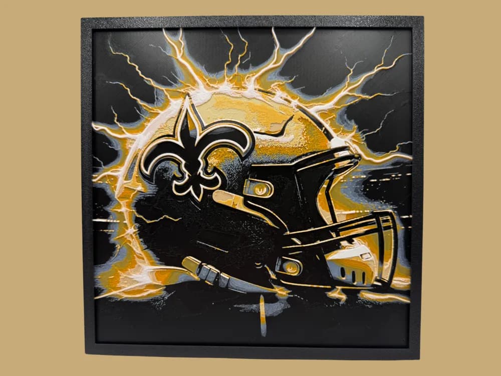 HueForge model: New Orleans Saints - NFL Helmet by Canadian Gamer