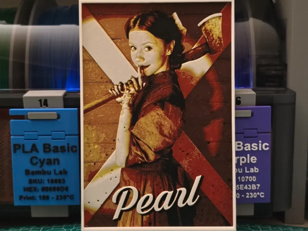Pearl Movie Poster - Hueforge Art by Lumpy3D HueForge model: Pearl Movie Poster - Hueforge Art by Lumpy3D