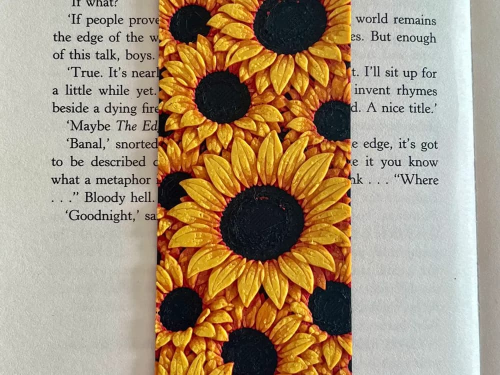 Sunflower Bookmark by HexarHaus HueForge model: Sunflower Bookmark by HexarHaus