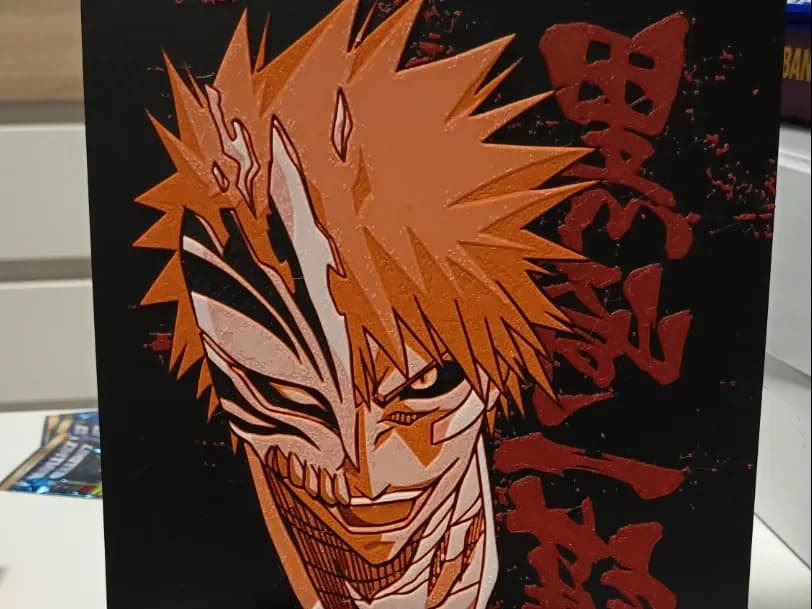 Bleach Kurosaki Ichigo Hueforge Hollow by 3DNesy HueForge model: Bleach Kurosaki Ichigo Hueforge Hollow by 3DNesy