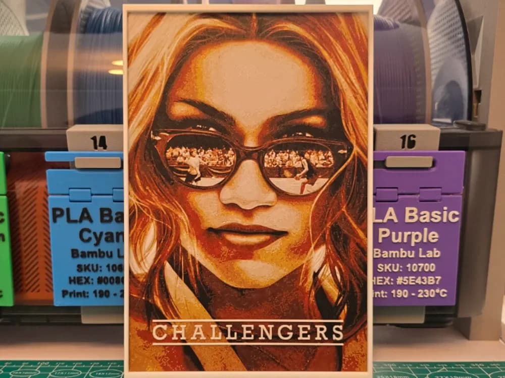 Challengers Movie Poster - Hueforge Art by Lumpy3D HueForge model: Challengers Movie Poster - Hueforge Art by Lumpy3D