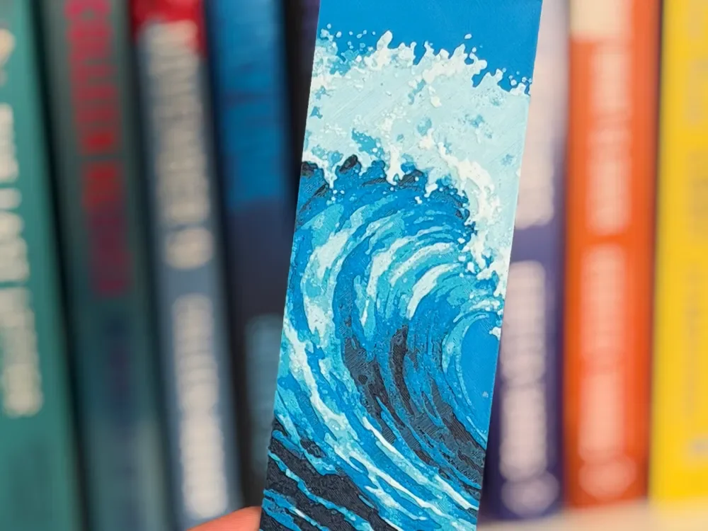Ocean Wave HueForge Bookmark by Bookmark Babe by Jenn HueForge model: Ocean Wave HueForge Bookmark by Bookmark Babe by Jenn