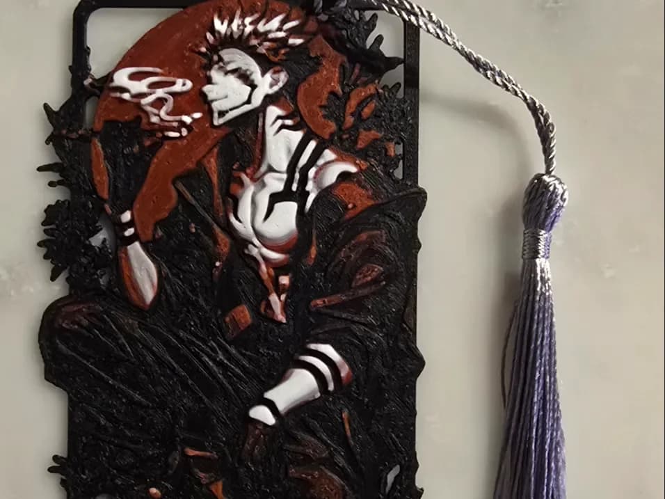 Jujutsu Kaisen Sukuna Bookmark by 3D-Mentiel HueForge model: Jujutsu Kaisen Sukuna Bookmark by 3D-Mentiel