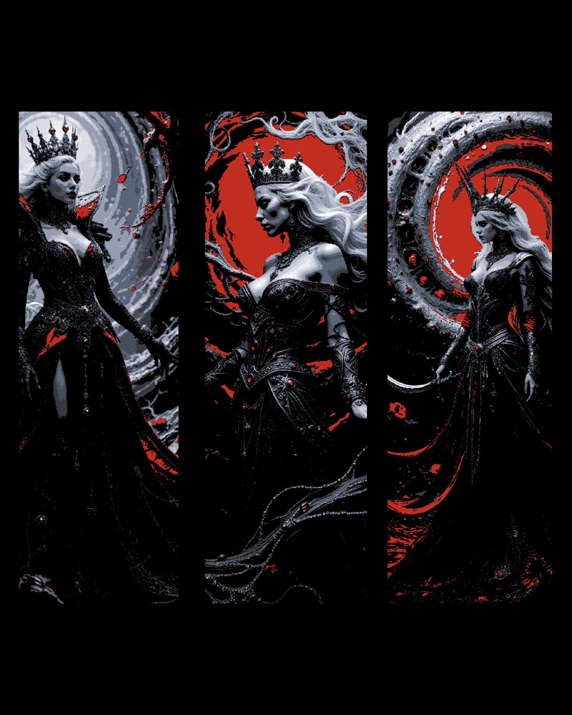 The Evil Red Queen and her bloody powers - Set of bookmarks by BooneCo3d HueForge model: The Evil Red Queen and her bloody powers - Set of bookmarks by BooneCo3d