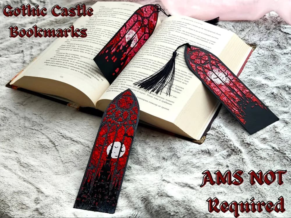 Gothic Castle - Bookmarks Set by C3D HueForge model: Gothic Castle - Bookmarks Set by C3D