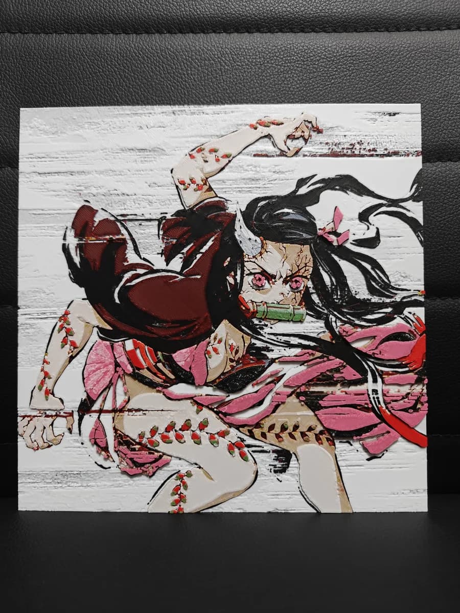 Nezuko Kamado Fighting by TheHueforgeLady HueForge model: Nezuko Kamado Fighting by TheHueforgeLady