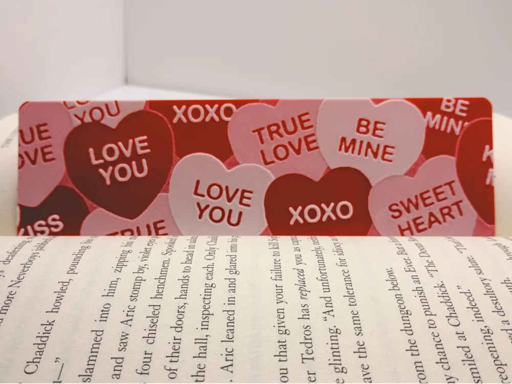 Valentine's Candy Bookmark by 3djd HueForge model: Valentine's Candy Bookmark by 3djd