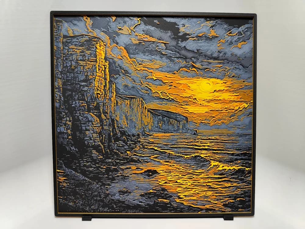 Cliffs of Dover Sunset - Hueforge by BeaN HueForge model: Cliffs of Dover Sunset - Hueforge by BeaN