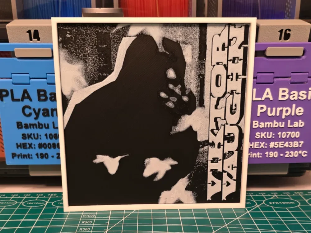MF DOOM "Vaudeville Villain" Album Art - Hueforge by Lumpy3D HueForge model: MF DOOM "Vaudeville Villain" Album Art - Hueforge by Lumpy3D