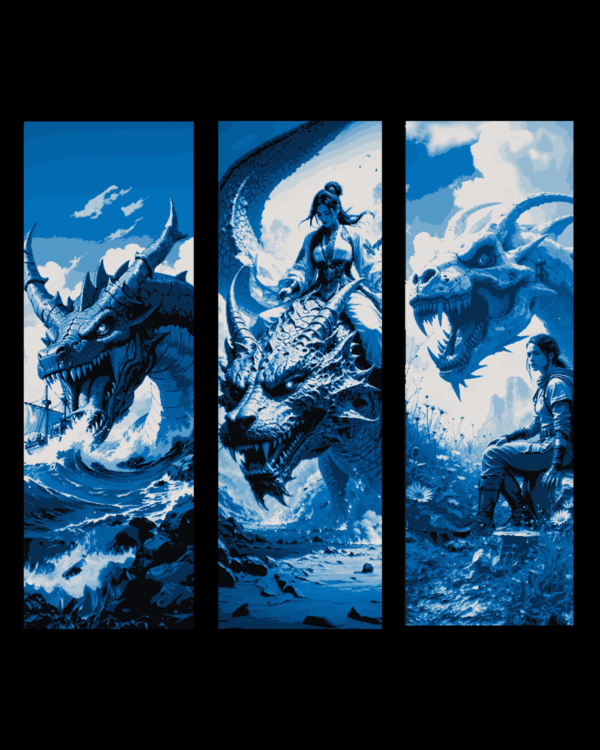 High definition designs of Dragons in a high Fantasy Style - Set of Bookmarks by BooneCo3d HueForge model: High definition designs of Dragons in a high Fantasy Style - Set of Bookmarks by BooneCo3d